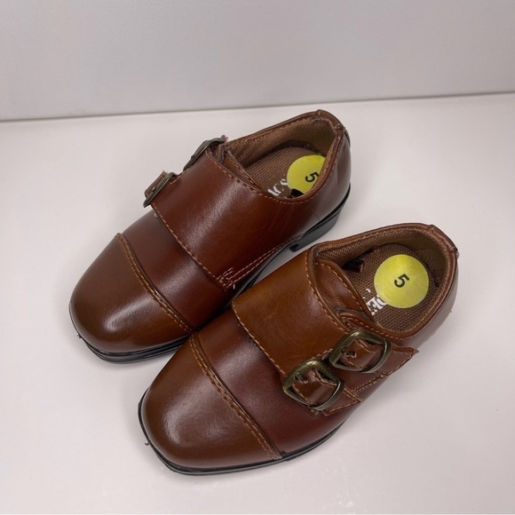 Deer Stags Boys Double Strap Cap Toe Dress Shoes Congac Brown Size 5 Infant Baby - Picture 5 of 12